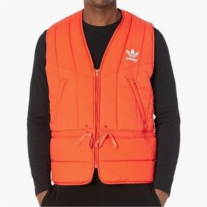 ADIDAS ORIGINALS MENS ADICOLOR PARLEY VEST GILET SEMI IMPACT ORANGE XXL